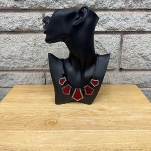 Stunning Red and Black Animal Print Velvet Necklace